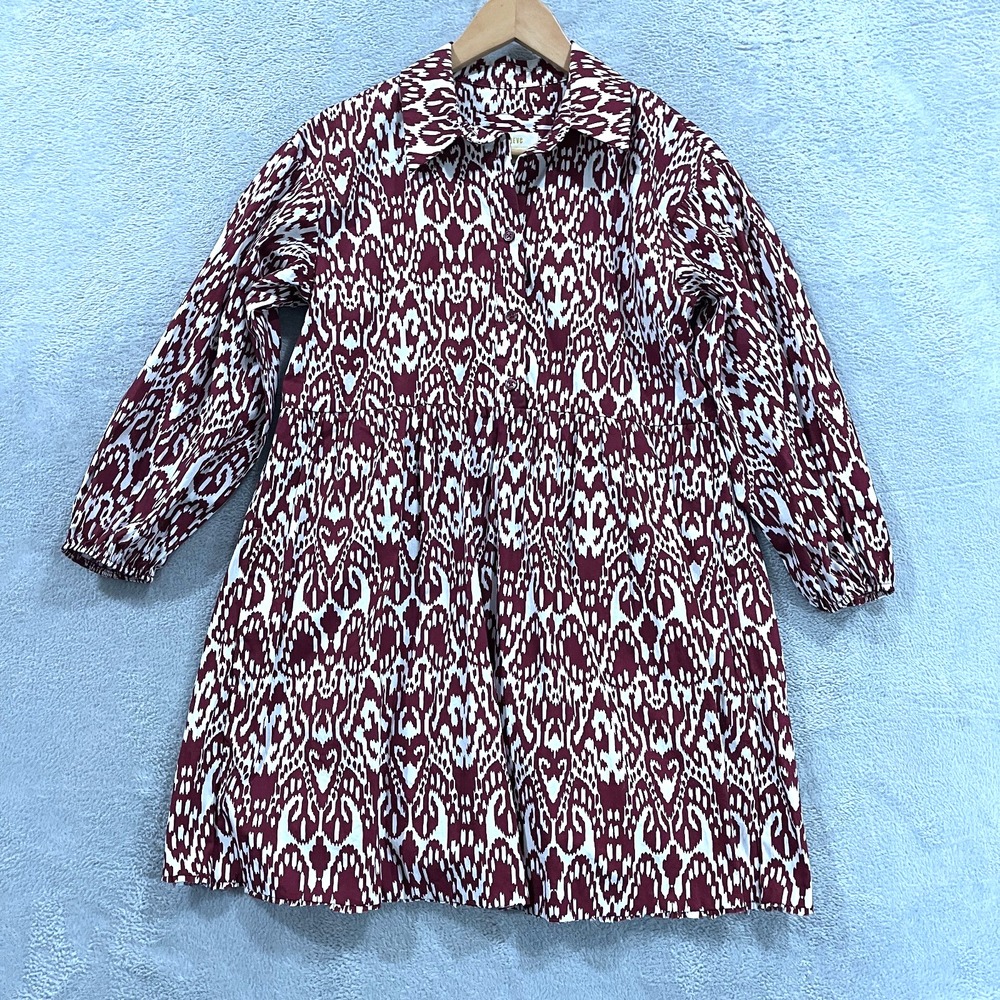Anthropologie Maeve Dress XS Long Sleeve Button Front Flutter Hem Bohemian